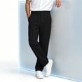 thumbnail image 6 of Lmnyox Men's Dress Pants Classic Loose Plain Straight Leg Work Trousers Elastic Waist Pants with Pockets, 6 of 8