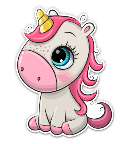 Vinyl Sticker Waterproof Decal GT Graphics Unicorn Cute Rainbow
