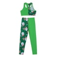 thumbnail image 4 of CHICTRY Kids Girls 2Pcs Christmas Dance Costume Xmas Santa Elf Costume Gymnastics Ballet Dance Outfit Green 14, 4 of 6