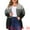 Black Grey, variant on DARING DIVA Plus Size Striped Block Open Front Cardigan Sweater Coat 3X Black Grey