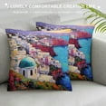 thumbnail image 3 of WERPE  Santorini Seascape Throw Pillow Covers Soft Pillowcase for Sofa Couch Bed Dormitory Home Decor, 3 of 5
