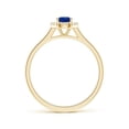 thumbnail image 2 of ANGARA Natural Prong-Set Oval Blue Sapphire Halo Ring in 14K Yellow Gold for Women (Size-6x4mm) | September Birthstone, Birthday, Anniversary, Jewelry Gift for Women | Natural Blue Sapphire Ring, 2 of 7
