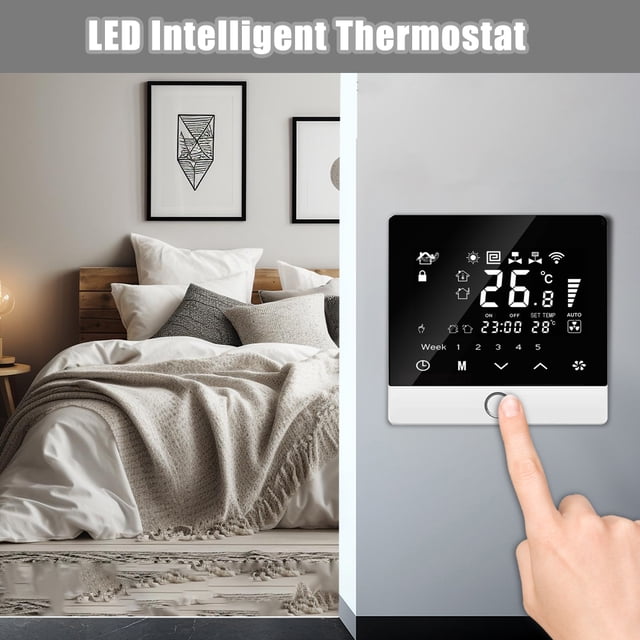 Thermostat WiFi Smart Thermostat 5+2 Programmable Energy Saving 3A Water Heating Tuya Voice Control Thermostat LCD Display Smart Temperature Controller Digital Thermostat with