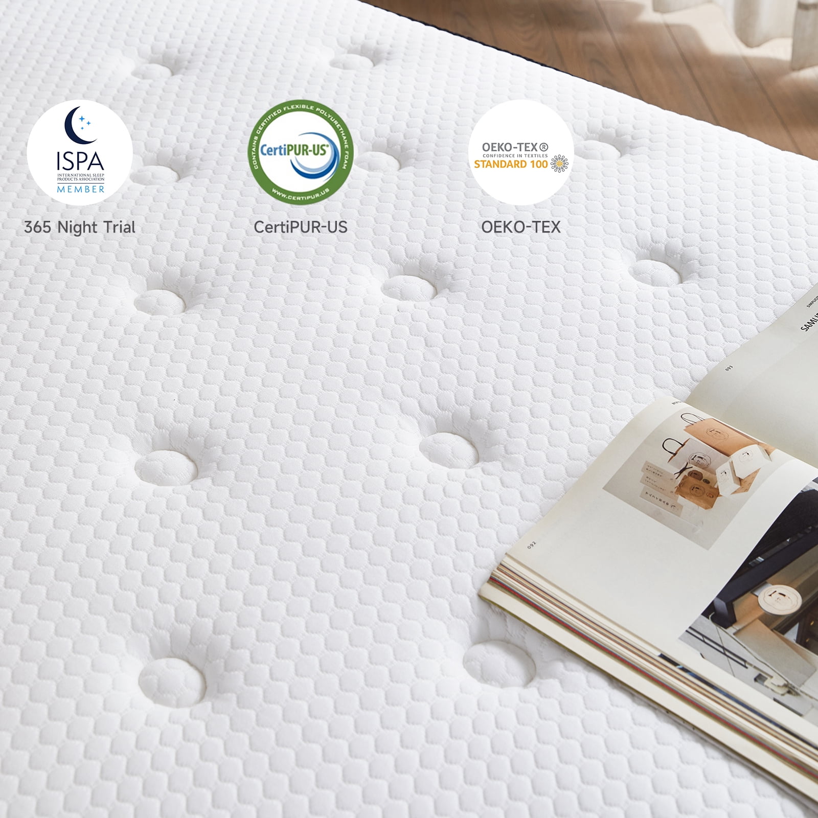 Queen Size Mattress, Bitsky 12 inch Memory Foam Mattress in a Box with Spring, CertiPUR-US Certified