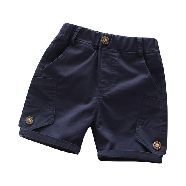 Odeerbi 1-8 Años Niños Pantalones Cortos Cargo Verano Pantalones Cortos Deportivos Color Sólido Cintura Elástica Casual Cómodo Pantalón Exterior