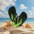 thumbnail image 4 of Psesaysky Boys Girls Flip Flops Green Flame Print Child Summer Slip-on Thong Sandals Beach Pool Water Shoes(Little/Big Kid) Size 3, 4 of 7