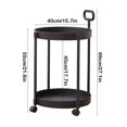 thumbnail image 3 of CNKOO Round Side Table End Coffee Table with Wheel Movable Tray Sofa Cart  Home Coffee Table Movable Shelf Sofa, 3 of 6