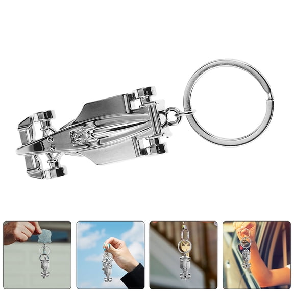 OUNONA 2Pcs Racing Car Keychain Unique Car Key Chain Ornament Zinc Alloy Keychain Decor Men Wallet Pendant Purse Keyring Gift for Racing Enthusiasts