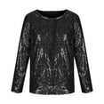 thumbnail image 7 of ZOYOEN Girl Sequins Shirts- Soft Lined Cute Crewneck Long Sleeve Party Tops Black Size 12, 7 of 7