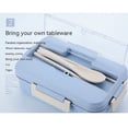 thumbnail image 4 of Fiambrera estilo Bento – Caja Bento de paja de trigo con utensilios, 3 divisores y almacenamiento de cubiertos – Apta para microondas, congelable y lavavajillas, 4 of 5