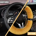 thumbnail image 4 of Fluffy Steering Wheel Cover for Women with Bling Crystal Diamond, Warm & Anti-Slip Plush Fur, Universal Fit for 14.5-15 Inch Steering Wheels, 4 of 10