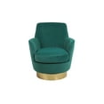 thumbnail image 3 of Swivel Barrel Chairs, Modern Round Velvet Arm Chair with Gold Stainless Steel Base, Comfy Upholstered 360 Degree Swivel Accent Chair for Living Room Bedroom, Easy to assemble, Emerald, 3 of 9