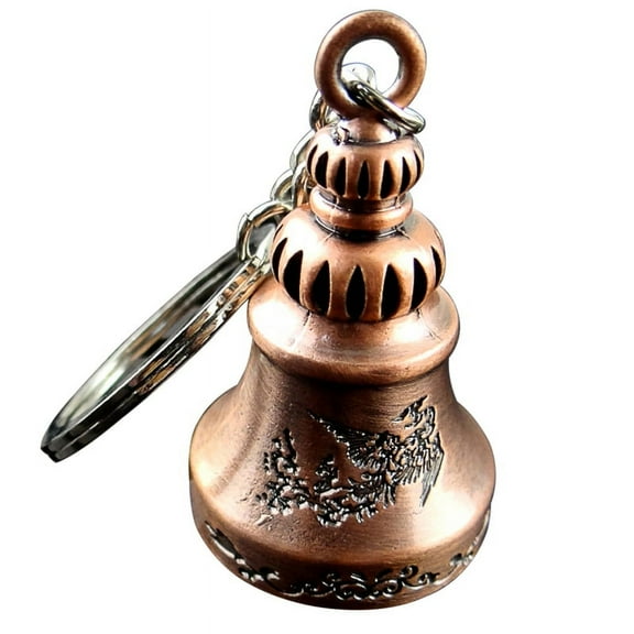 Ruanlalo Antique Dragon Phoenix Bell Pendant Keychain Key Holder Ring Bag Ornaments Gift Red Bronze*