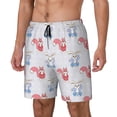thumbnail image 2 of Fotbe Red Squirrel And Blue Rabbit Men’s Swim Trunks Quick Dry Swim Shorts Board Shorts with Mesh Lining-Small, 2 of 9