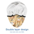 thumbnail image 4 of Shower Caps,Corgi Dog and Footprints Waterproof Shower Cap for Women 4 Pieces,Double Reusable Hair Cover for Shower PEVA Elastic Stretch Hem, 4 of 7
