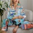 thumbnail image 6 of Lsque Coastal Cat By The Window Pattern Long Sleeve Pajama Set for Women - Soft 2-Piece Sleepwear and Loungewear Set with Pockets, Comfy Nightwear-XX-Large, 6 of 7