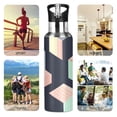 thumbnail image 7 of Yayeee 20oz Insulated Water Bottle Double Wall Stainless Steel with Flip Straw Lid, Black Cubes, 7 of 7