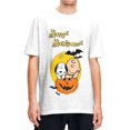 thumbnail image 1 of Camiseta de Charlie Brown y Snoopy de Peanuts, camisetas de Happy Halloween, camisetas vintage de manga corta, camisetas de verano 100% algodón de gran tamaño, 1 of 5