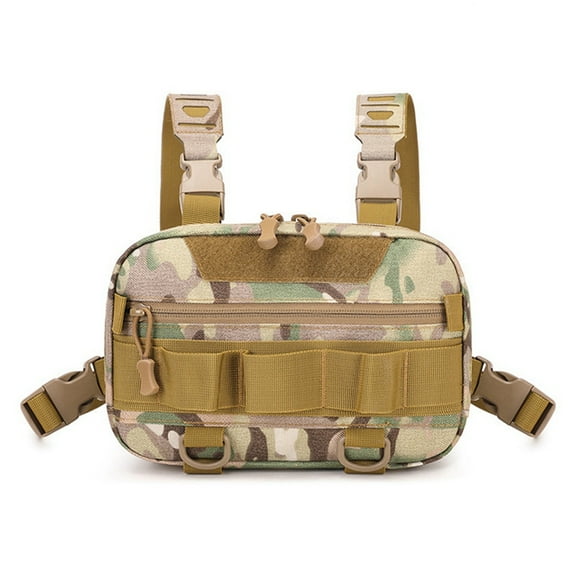 Rig Backpack Camping Recon Kit Bag Vest Front Pouch Multi-Purpose Daypack for Hiking Fishing Lure Pack,Sand Camouflage
