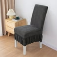 thumbnail image 2 of IMossad Elastic Chair Cover with Pleated Skirt, Polyester Leaf Pattern, Non-Slip and Dust-Proof, Fits 17.7-21.6in Back Height, for All-Season Home Use, 2 of 6