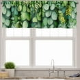 thumbnail image 6 of Ambesonne Eucalyptus Valance & Curtain 3 Pcs Set, Cascading Branches Leaf, 55"x36", Fern Green White, 6 of 7