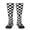 2 Black-2, variant on White And Black Checkered Pattern Knee High Socks for Women Long Leg Warmers Socks