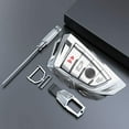 thumbnail image 5 of Metal Key Fob Cover for BMW X1 X2 X3 X5 X6 2 5 6 7 series, Protective Keyless Entry Smart Remote Key Case Holder 4 Buttons with Keychain (Gray B), 5 of 11