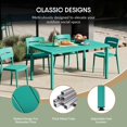 thumbnail image 5 of WestinTrends Playa 59" Iron Metal Outdoor Rectangular Patio Dining Table For 6, Turquoise, 5 of 14
