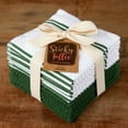 thumbnail image 6 of "Sticky Toffee Oeko-Tex Cotton Dishcloths, 100% Cotton, Set of 8, Dark Green/White, 12""x12""", 6 of 7