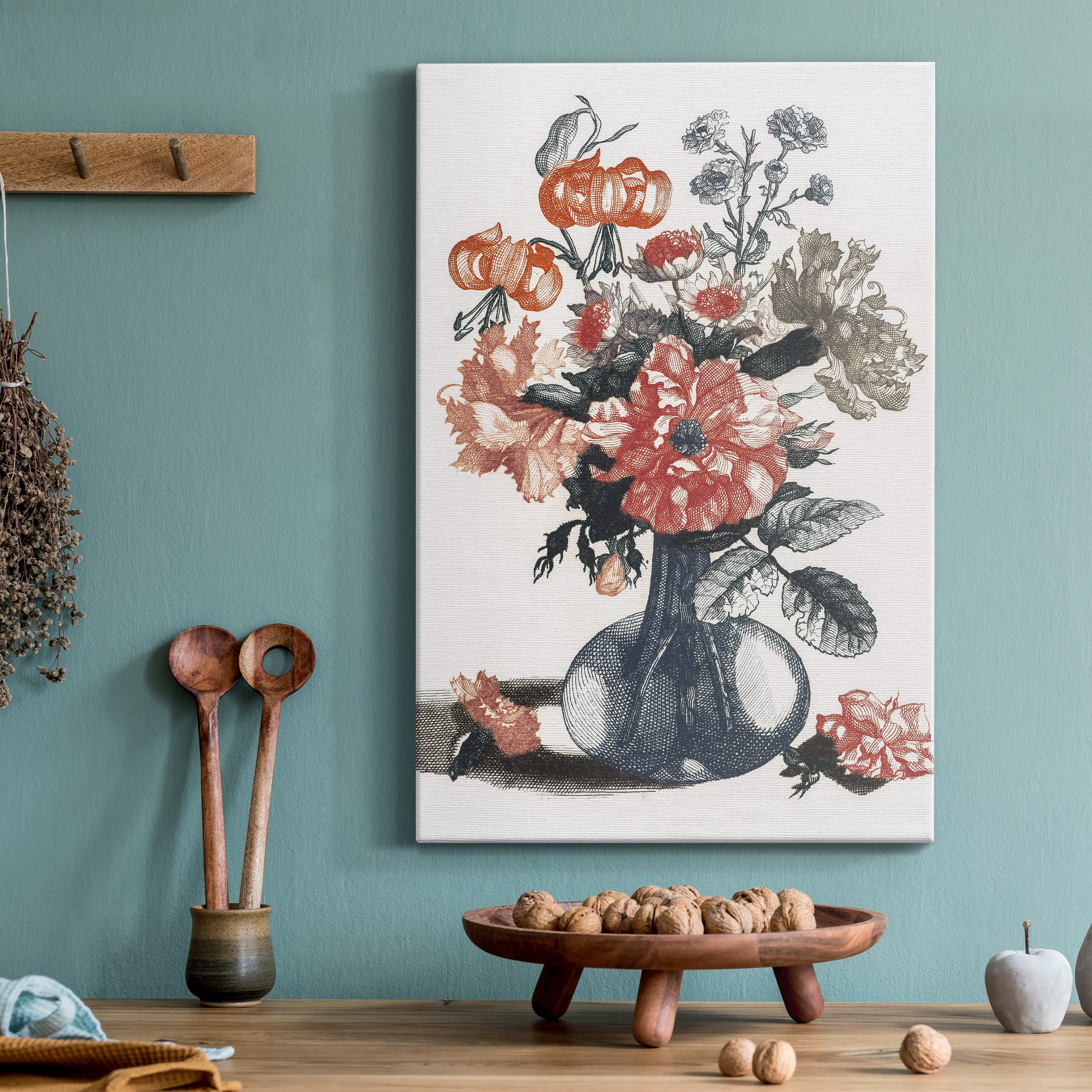 Flowers in a Vase Premium Gallery Wrapped Canvas - Ready to Hang - 40 x 60