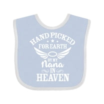 Inktastic Handpicked for Earth by My Nana in Heaven with Angel Wings Boys or Girls Baby Bib