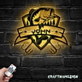 thumbnail image 3 of Craftnamesign Custom Bass Fishing Metal Wall Art LED Light, Custom Bass Fisherman Name Sign, 3 of 5