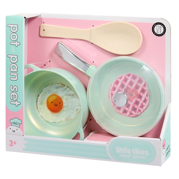 Little Tikes Sweet Spaces Pots & Pans Set, Play Kitchen Cookware, Sea Foam, Ages 3