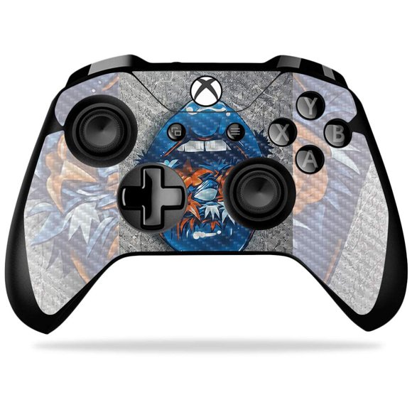 MightySkins Carbon Fiber Skin for Microsoft Xbox One X Controller - Blue Lips | Protective, Durable Textured Carbon Fiber Finish | Easy to Apply, Remove, and Change Styles | Made in The USA