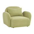 thumbnail image 5 of 36" Modern Lazy Sofa Chair, Single Sofa Chair with Deep Seat, Teddy Fabric Upholstered Armchair for Living Room Bedroom Apartment, Light Green, 5 of 7