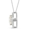 thumbnail image 3 of 1 1/10 Carat 6.5MM Round Cut Lab Created Moissanite Diamond Halo Pendant Necklace In 10K Solid White Gold Jewelry For Women With 18" Chain (G-H Color, VVS1 Clarity, 1.10 Cttw), 3 of 7