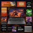 thumbnail image 2 of Laptop Gamer LENOVO LOQ GeForce RTX 5050 Ryzen 7 250 16GB DDR5 SSD 512GB 15.6" Teclado Ingles Multitarea y Gaming, 2 of 5