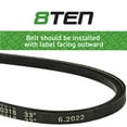 8TEN Raw Edge CrossReference Serpentine Drive Belt for Lawnmower