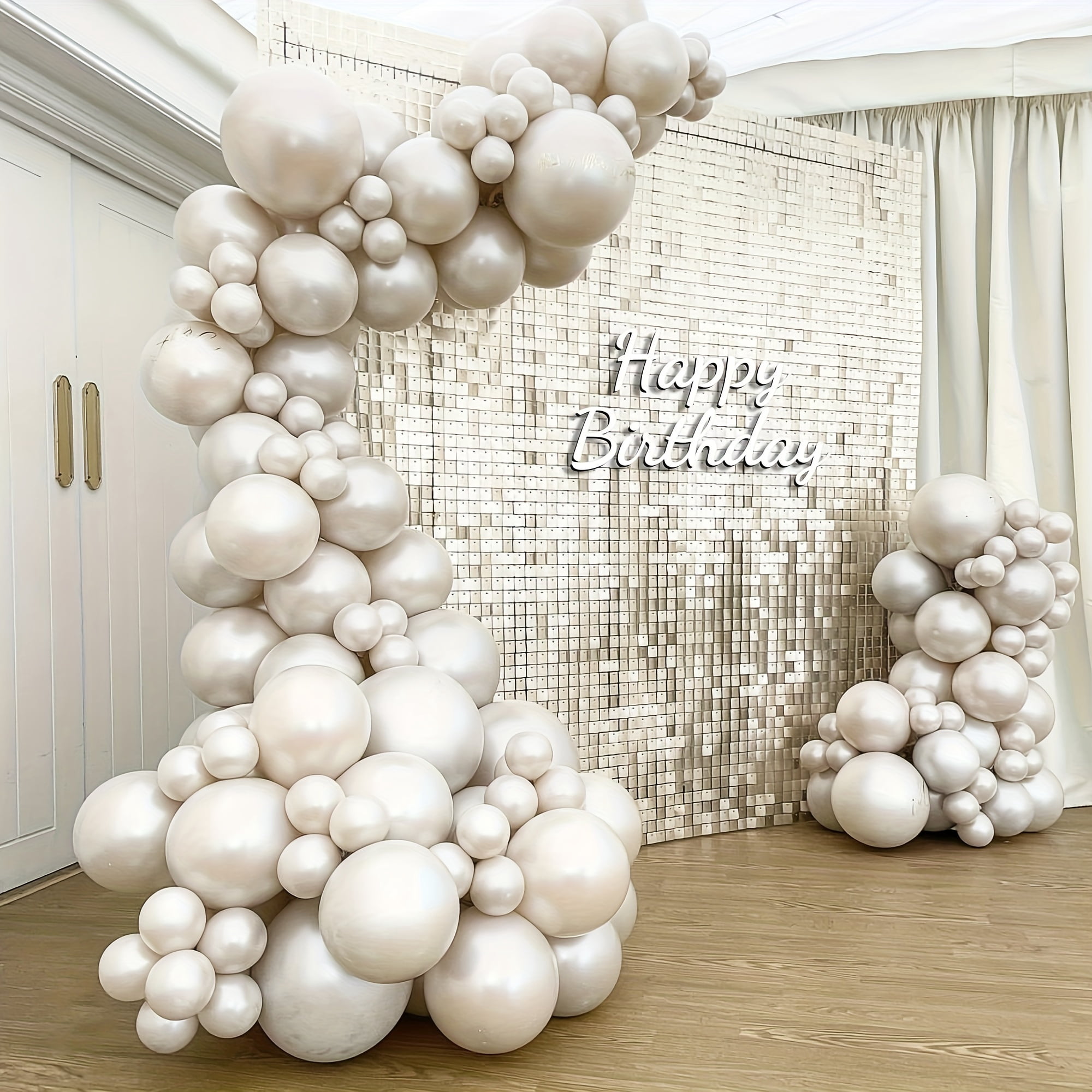 Pearl White Balloon Arch Kit 81pcs for Wedding Birthday Party Decorations Indoor Outdoor