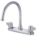 thumbnail image 2 of Kingston Brass GKB771 Water Saving Vista Centerset Kitchen Faucet with Canopy Handles, Chrome, 2 of 2