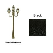 Four Light Black Clear Beveled, Hexagon Glass Post Light