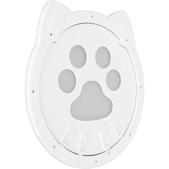 Cat Door for Screen Door, Cat Screen Door, Pet Screen Doors with Lockable Magnetic Flap for Dogs and Cats, 11.42 x 8.66 x 0.39 in (White)