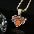 thumbnail image 3 of Knicks Gold Iced-Out Chain Necklace – 24" New York Sports Fan Bling, 3 of 4