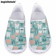 thumbnail image 1 of Zapatos casuales con estampado de equipo médico para damas, zapatillas planas ligeras y cómodas de verano, zapatos de malla para enfermeras de hospital, 1 of 5