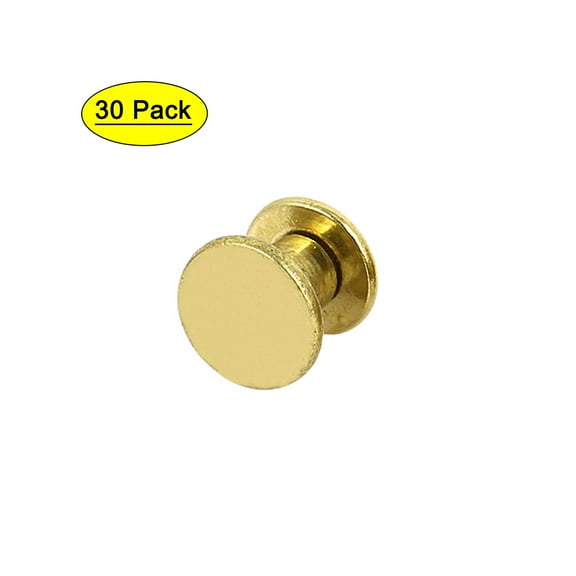 Uxcell 5x6mm Brass Plated Binding Chicago Screw Post for Album Leather Purse (30-pack)