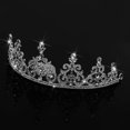 thumbnail image 4 of Moda Boda Novia Cristal Tiara Boda Corona Velo Accesorio para el cabello Plata Zulema Venda de la boda, 4 of 8