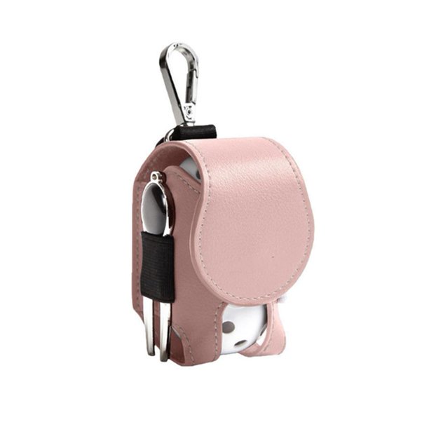 Golf Bolsa de cuero PU para pelotas de golf Mini cintura para colgar accesorios para exteriores (rosa)