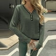 thumbnail image 5 of ShiShine Womens Long Sleeve Shirts V-Neck Striped Slim Fit Tops Casual Stretch Basic Tee Going Out Top Fall Fashion 2025, 5 of 5