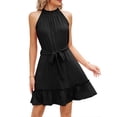 thumbnail image 6 of Hanerdun Women Halter Dresses Female Party Dress Mini Formal Dress Black S, 6 of 6