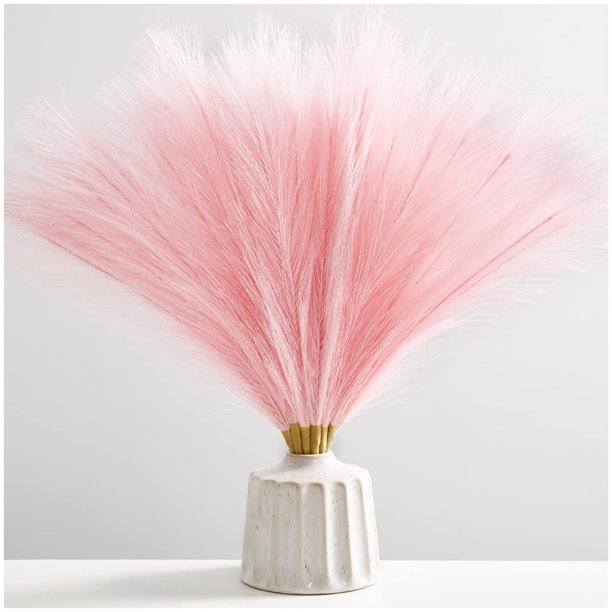Hierba de pampa artificial Serwalin, 45 cm, rosa, 6 unidades
